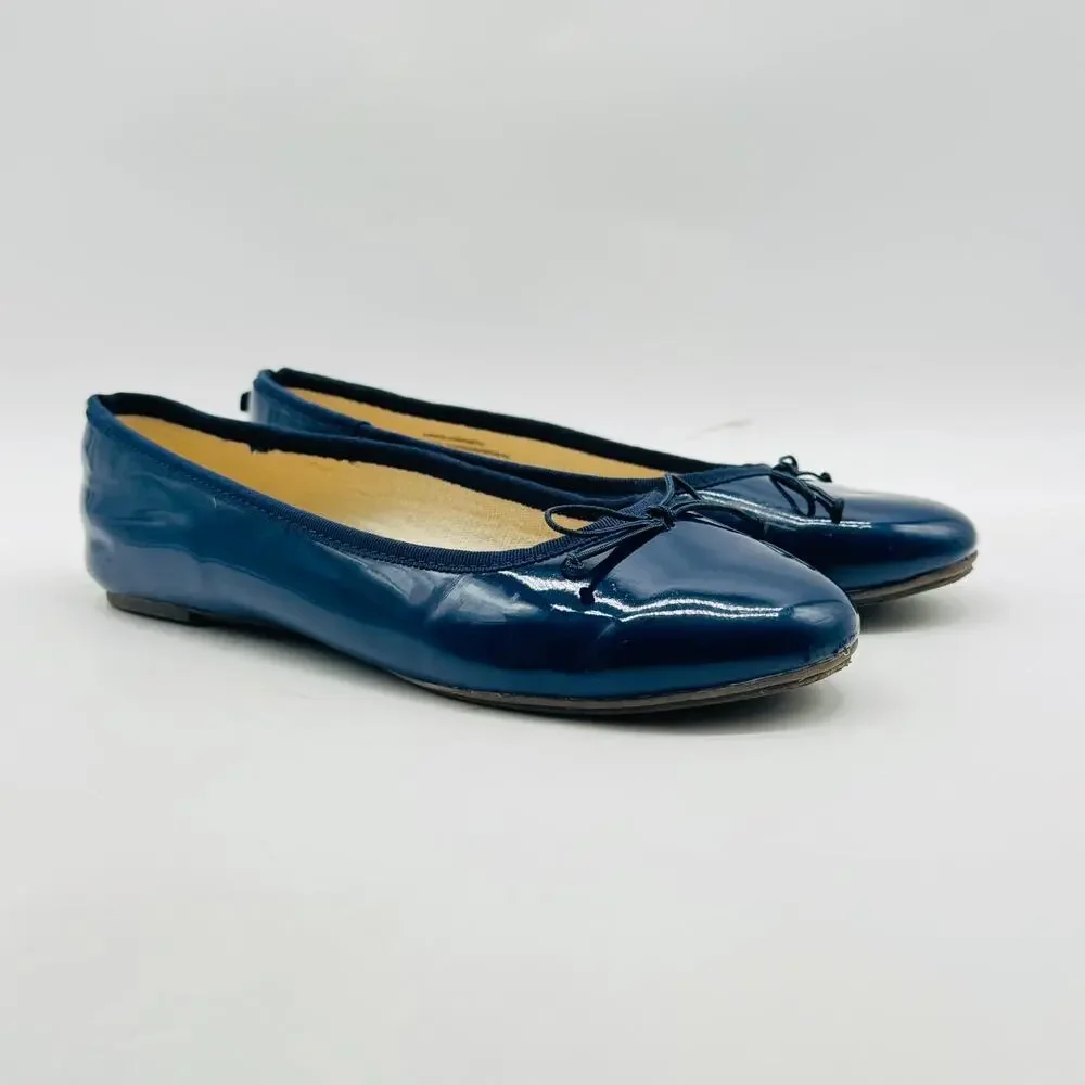Crewcuts Shoes Girls 5Y Blue Patent Leather Ballet Flats Slip On Casual Dress
